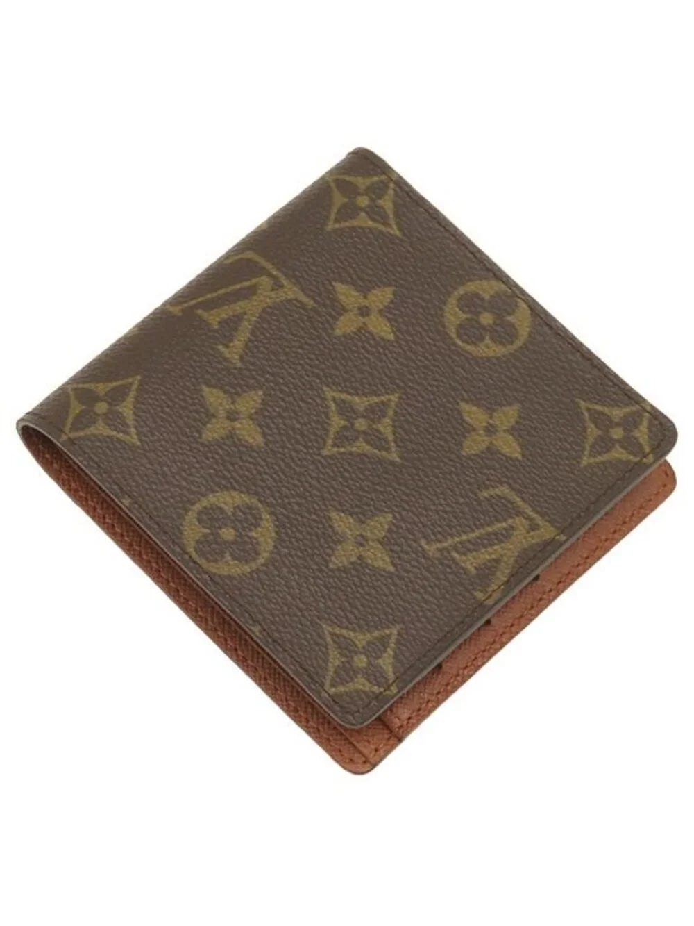Louis Vuitton Bifold Wallet Portefeuille Marco Monogram Canvas Gold Brown